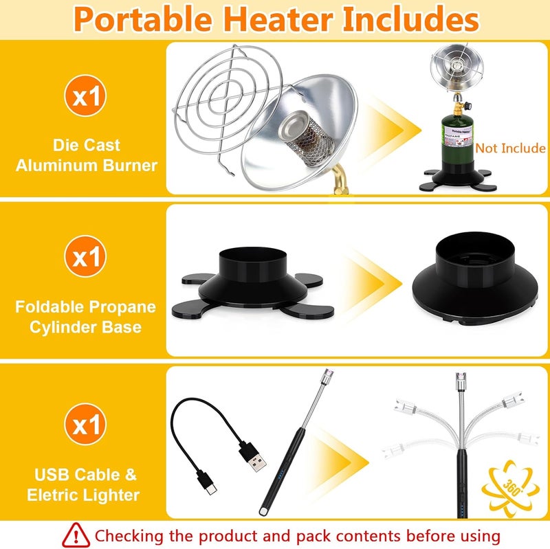 GasCalorix Portable Propane Heater for Camping, Outdoor Gas Space Patio Garage Heater, Upgraded High Heat Output Heaters Foldable Tank Holder for Winter Tent Hiking Fishing Hunting - Image 5